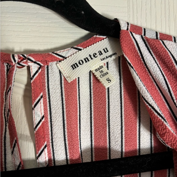 Monteau - size S - short  salmon and white stripe - dress - Picture 3 of 3